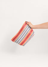 Red and orange stripe washbag