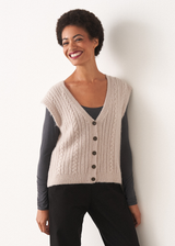 LEWIS KNITTED WAISTCOAT - OATMEAL