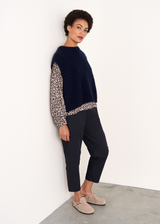 Dark blue boxy sleeveless sweater