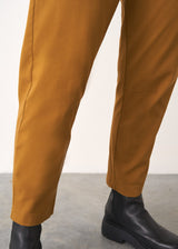 Mustard yellow cotton tapered trousers