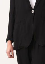 Black wool blend soft tailored jacket