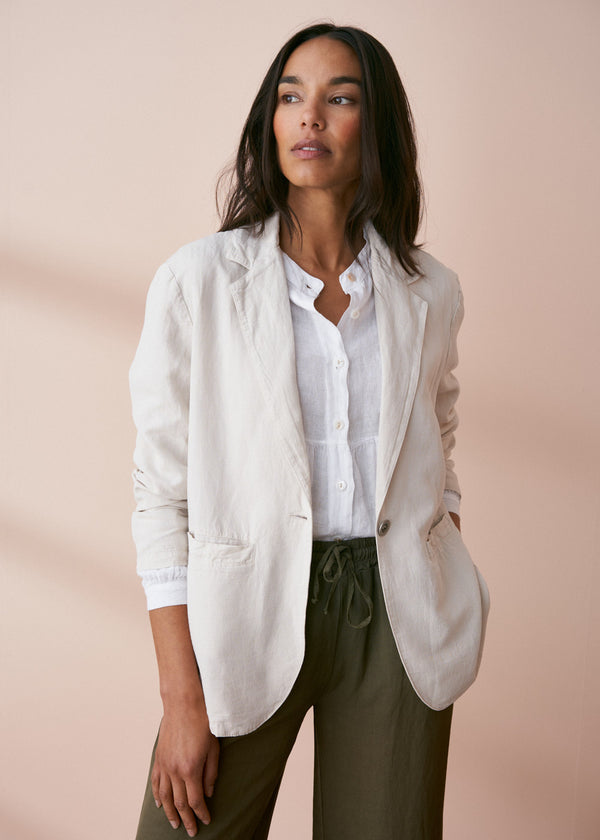 Light oatmeal blazer jacket