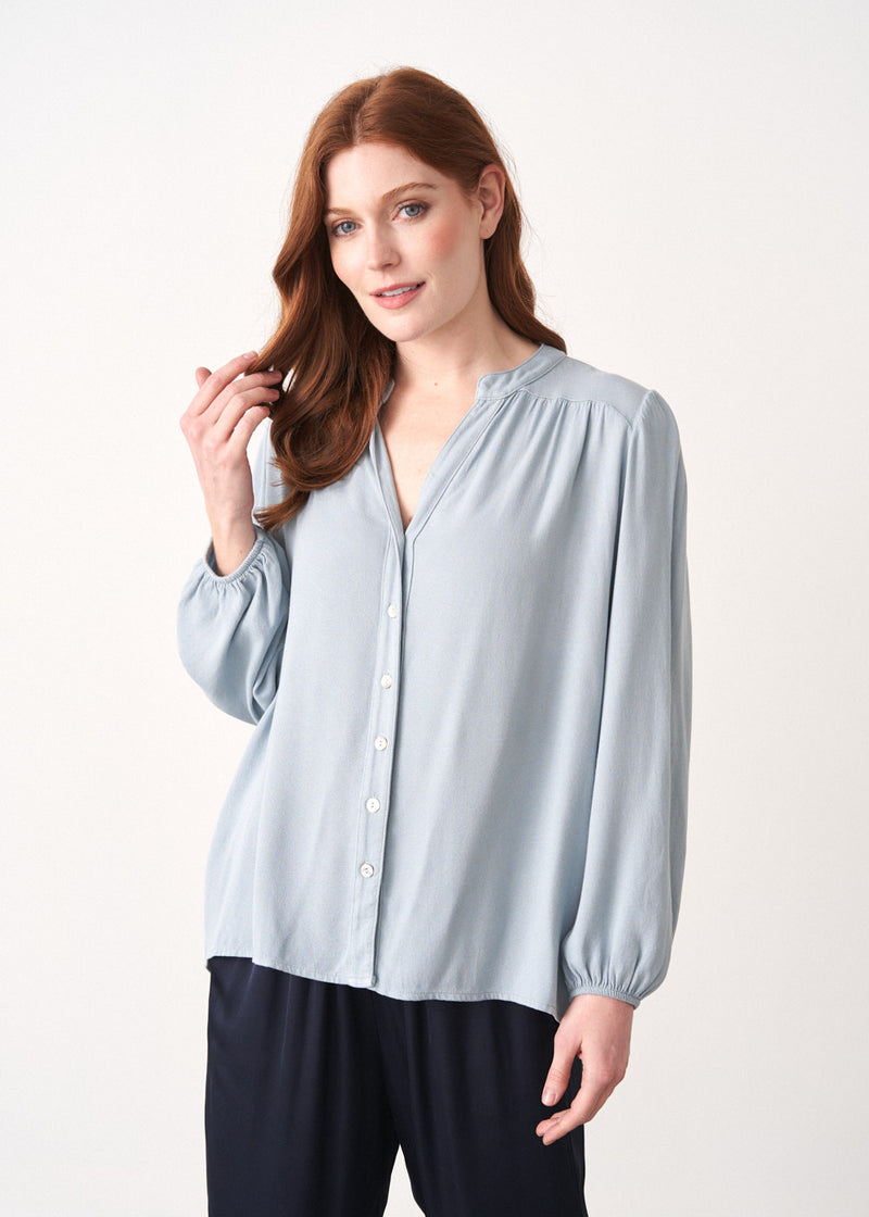 Pale blue long sleeve shirt