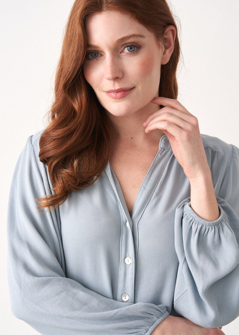 Pale blue long sleeve shirt