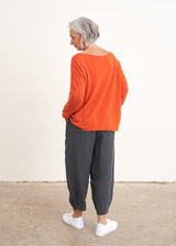 Bright orange light cashmere sweater