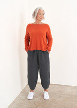 Bright orange light cashmere sweater