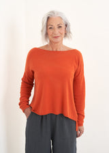 Bright orange light cashmere sweater