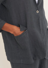 Dark blue grey linen jacket