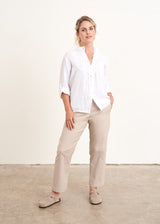 Light oatmeal cotton trousers