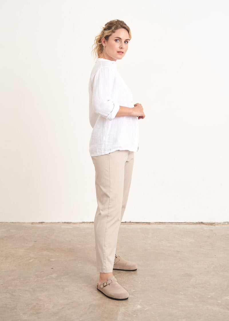 Light oatmeal cotton trousers