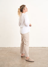 Light oatmeal cotton trousers