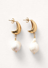 Large pearl drop earrings