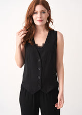 Black button up waistcoat