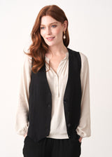 Black button up waistcoat