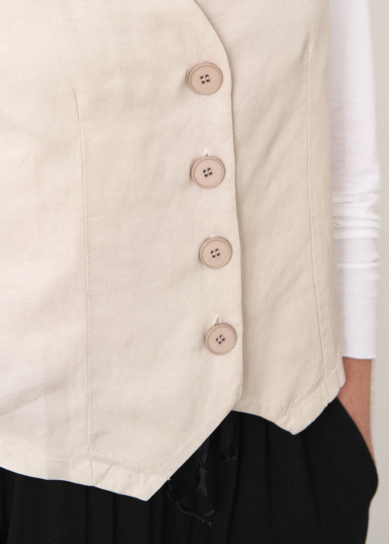 Light oatmeal waistcoat with buttons