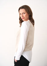 Light oatmeal waistcoat with buttons