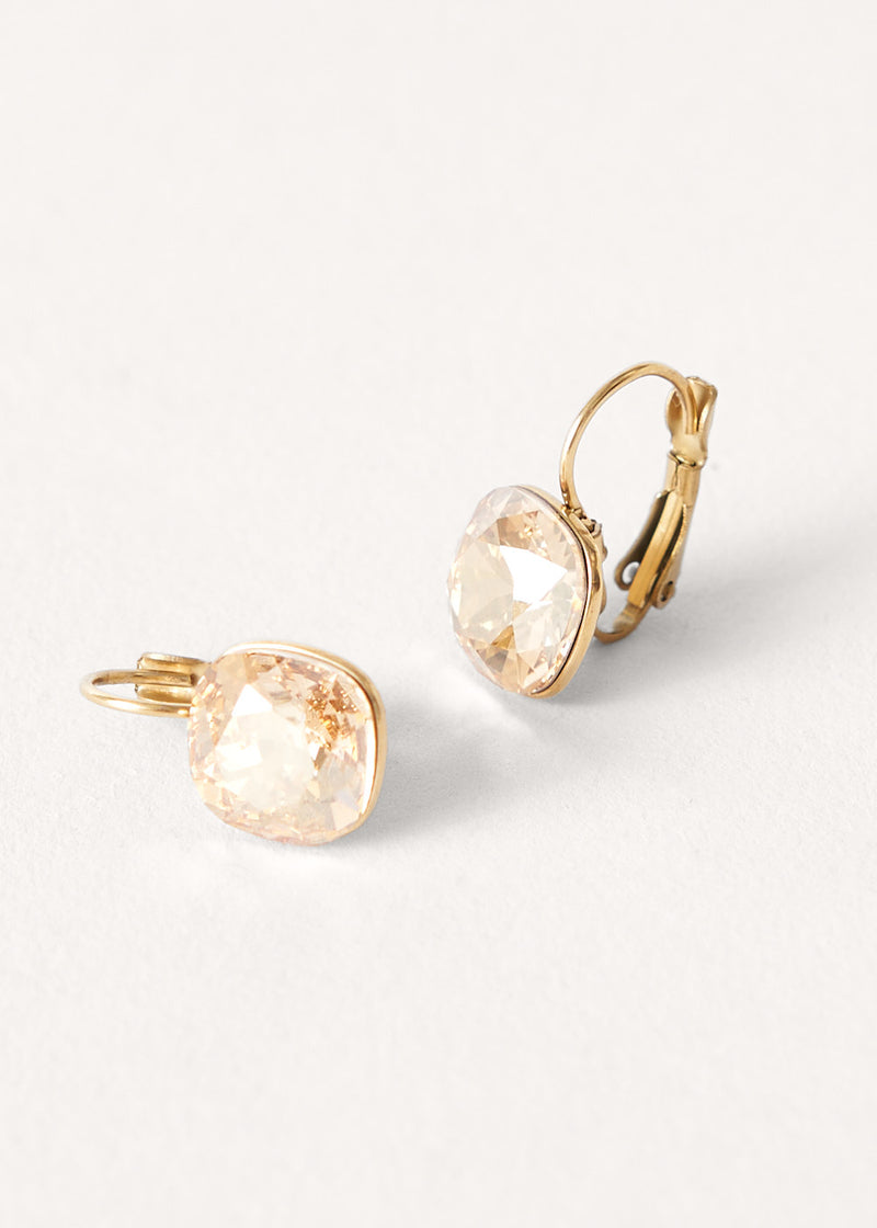 SOFYA GOLD GILDED CRYSTAL DROP EARRINGS - BLUSH