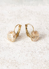 SOFYA GOLD GILDED CRYSTAL DROP EARRINGS - BLUSH