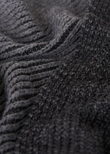 Black grey metallic knit scarf