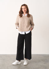 Greige oatmeal swing sweater