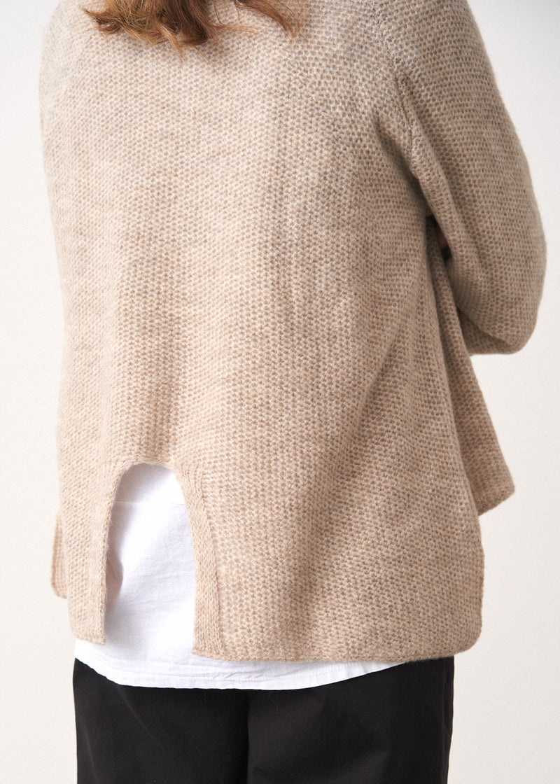 Greige oatmeal swing sweater