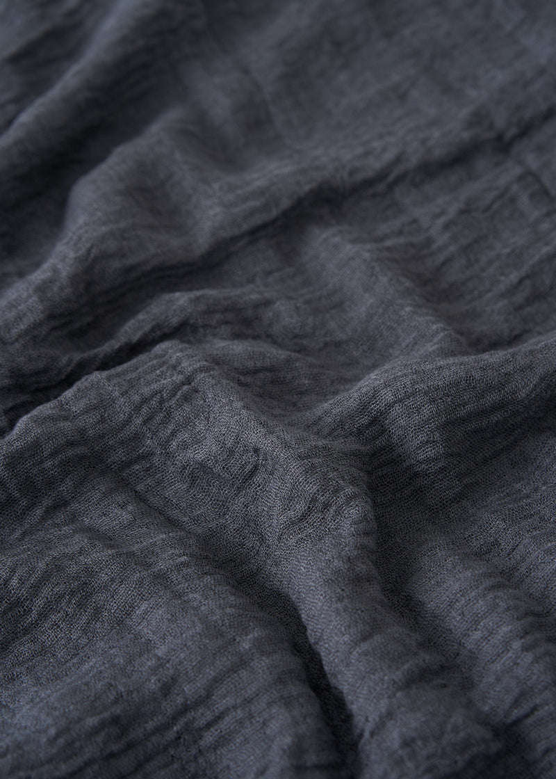 Dark blue black raw edge scarf