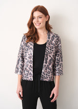 Light pink leopard print sequin jacket