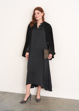 Black sheer sleeve maxi dress