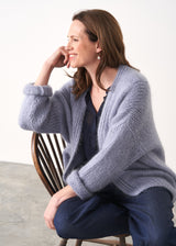 DINA CHUNKY KNIT CARDIGAN - LAVENDER